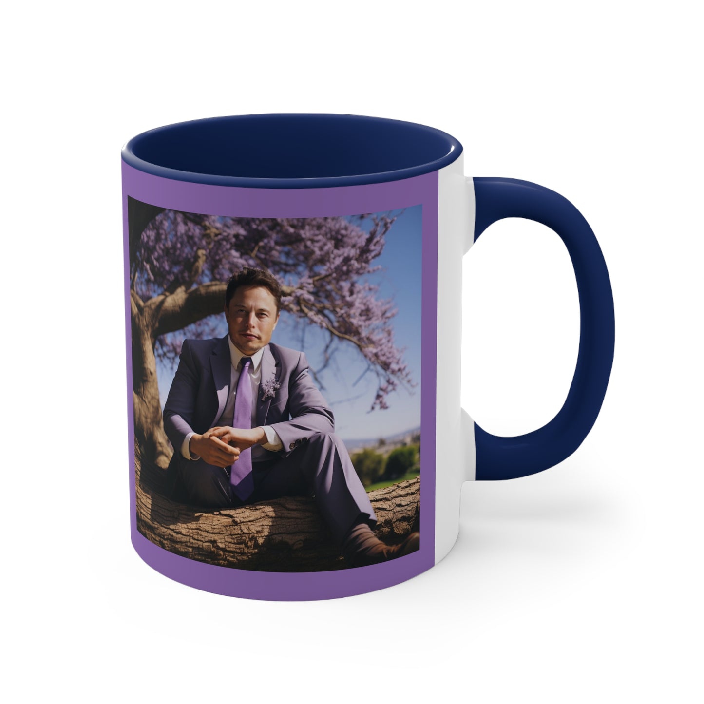 Elon Musk in a Jacaranda Tree 2 - Mug