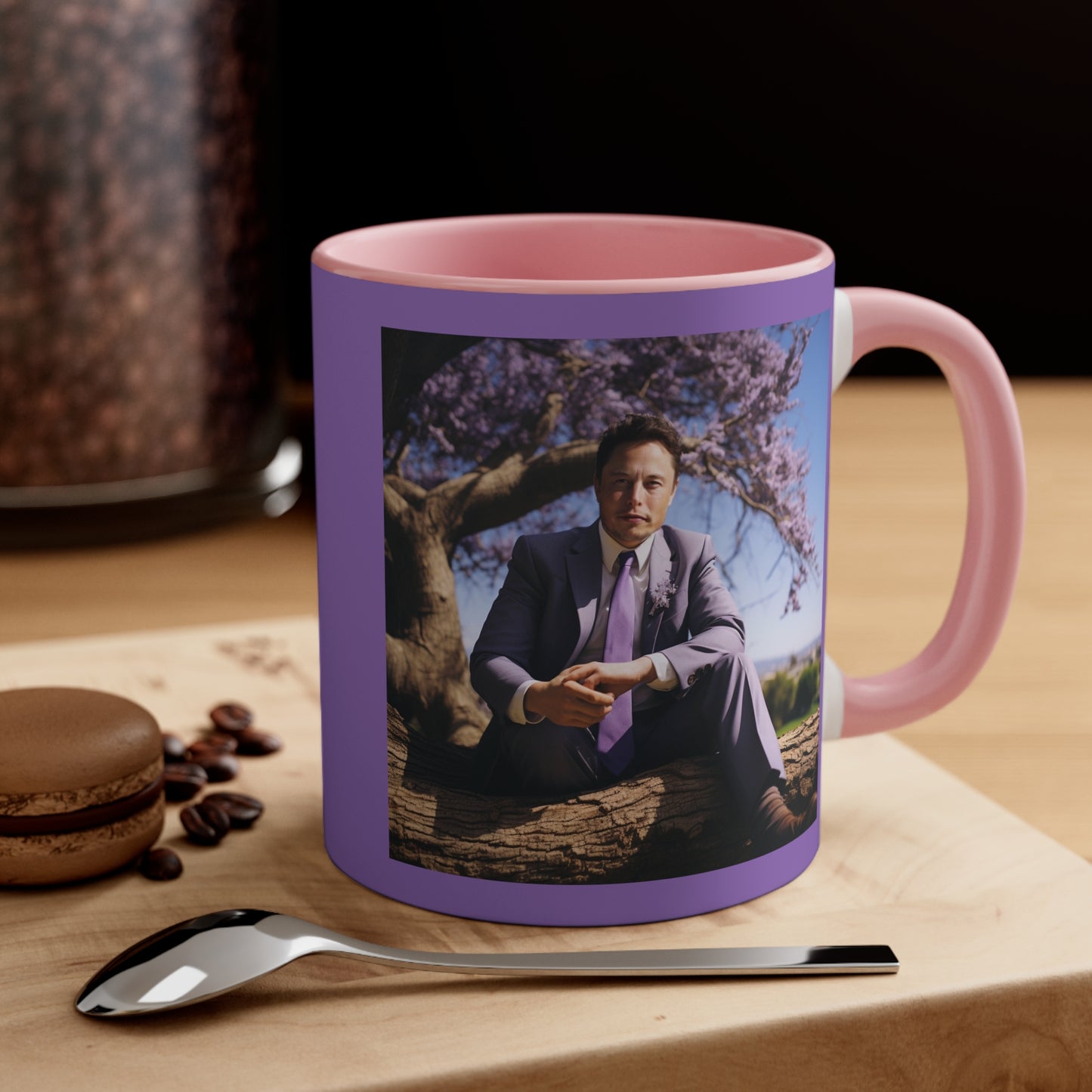 Elon Musk in a Jacaranda Tree 2 - Mug