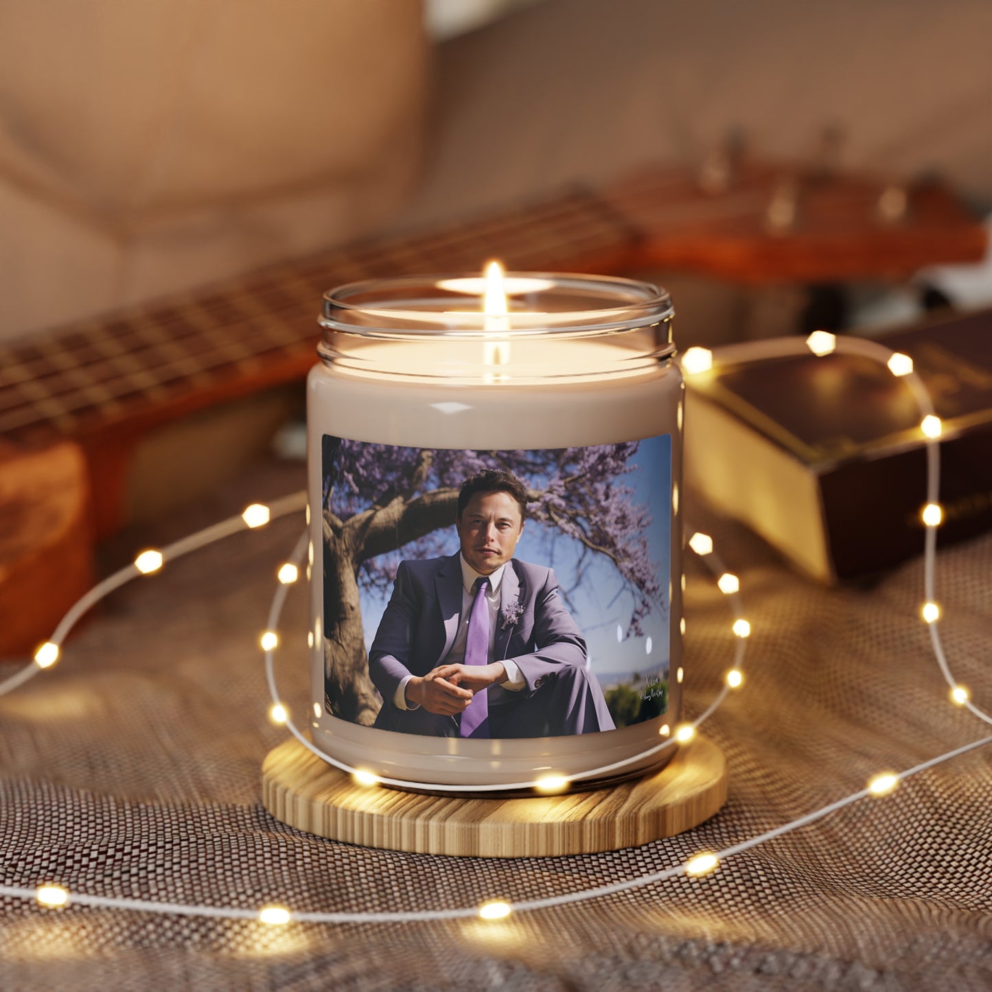 Elon’s “Musk” - Elon Musk in a Jacaranda Tree 1 Candle