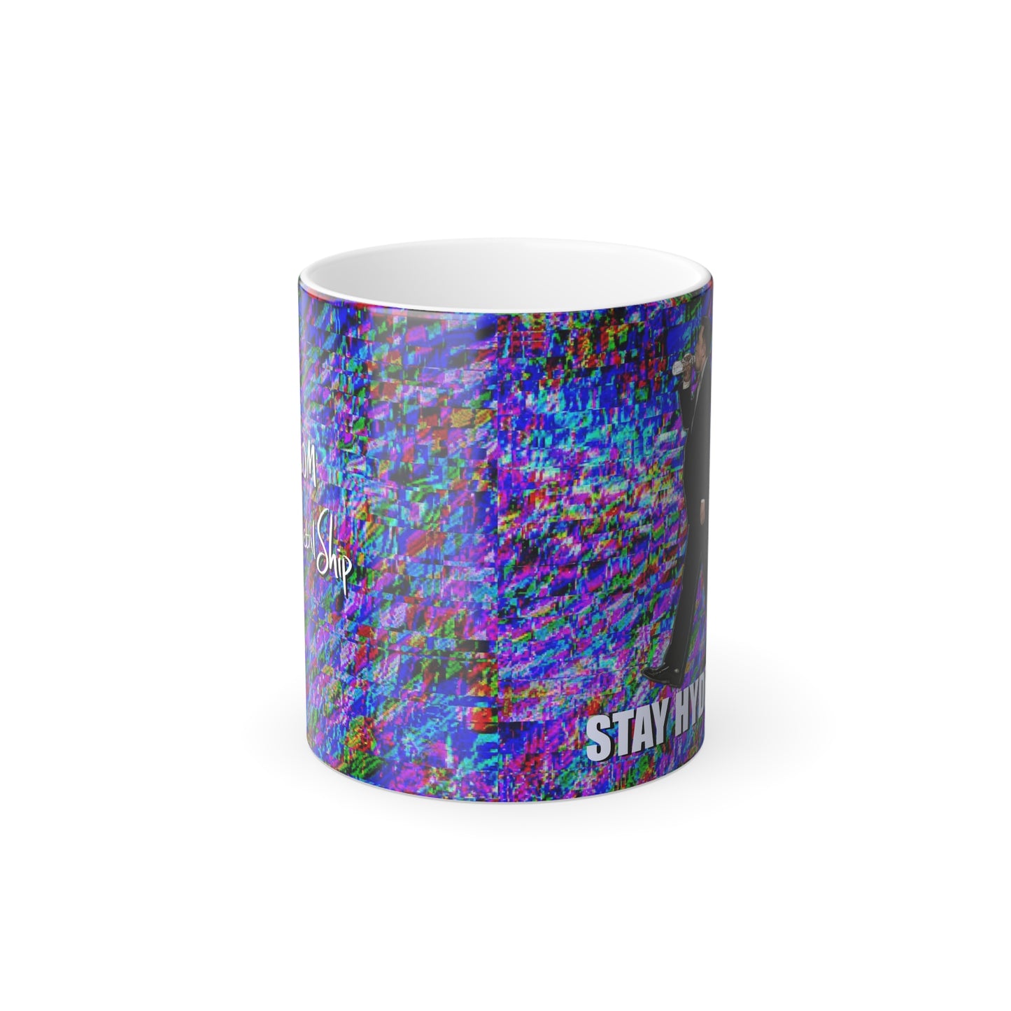 Glitched “Stay Hydrated” Heat Sensitive Mug