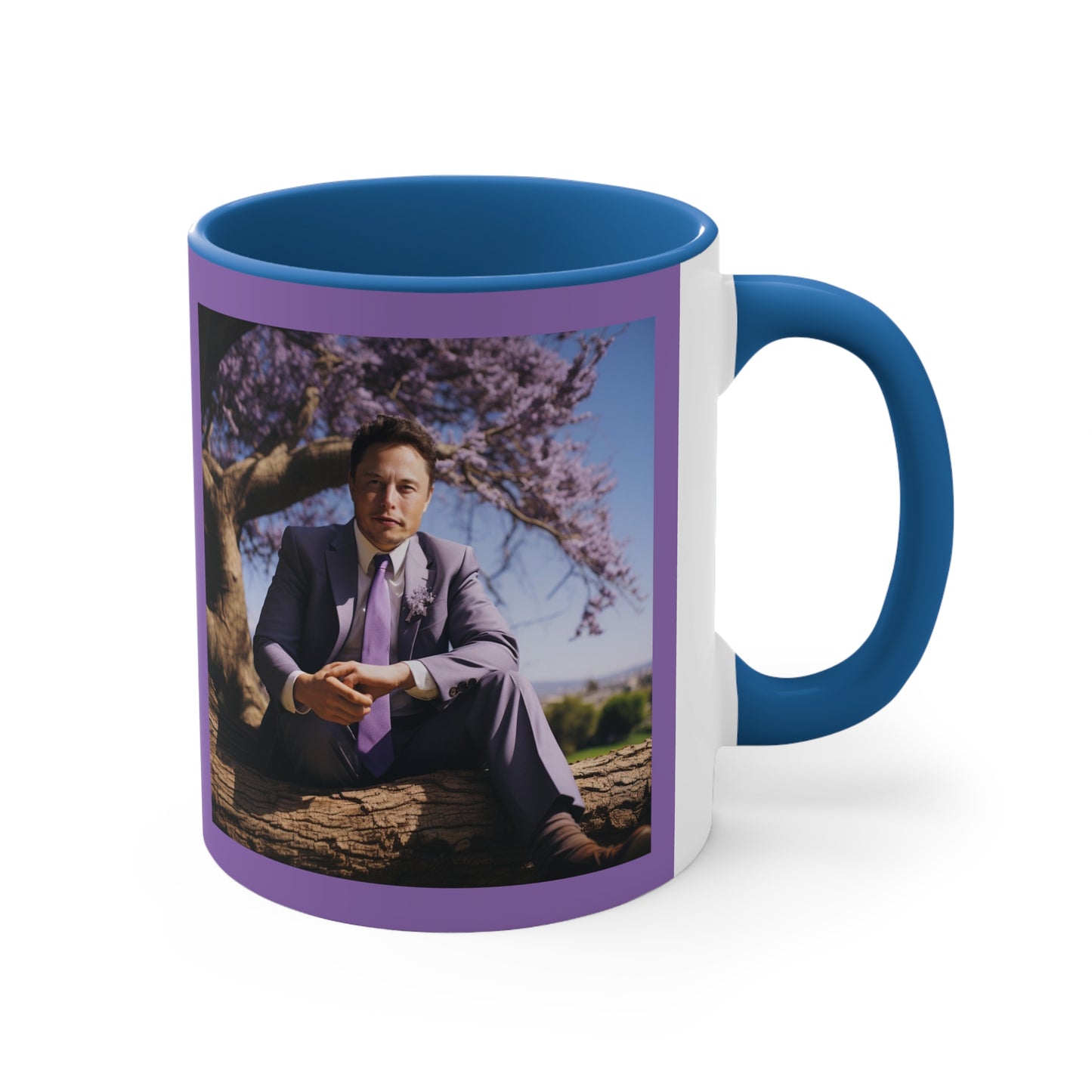 Elon Musk in a Jacaranda Tree 2 - Mug