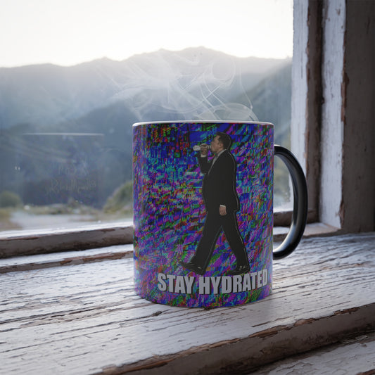 Glitched “Stay Hydrated” Heat Sensitive Mug