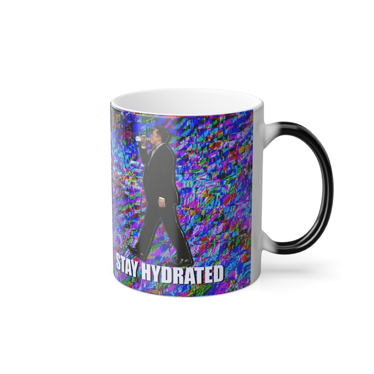 Glitched “Stay Hydrated” Heat Sensitive Mug